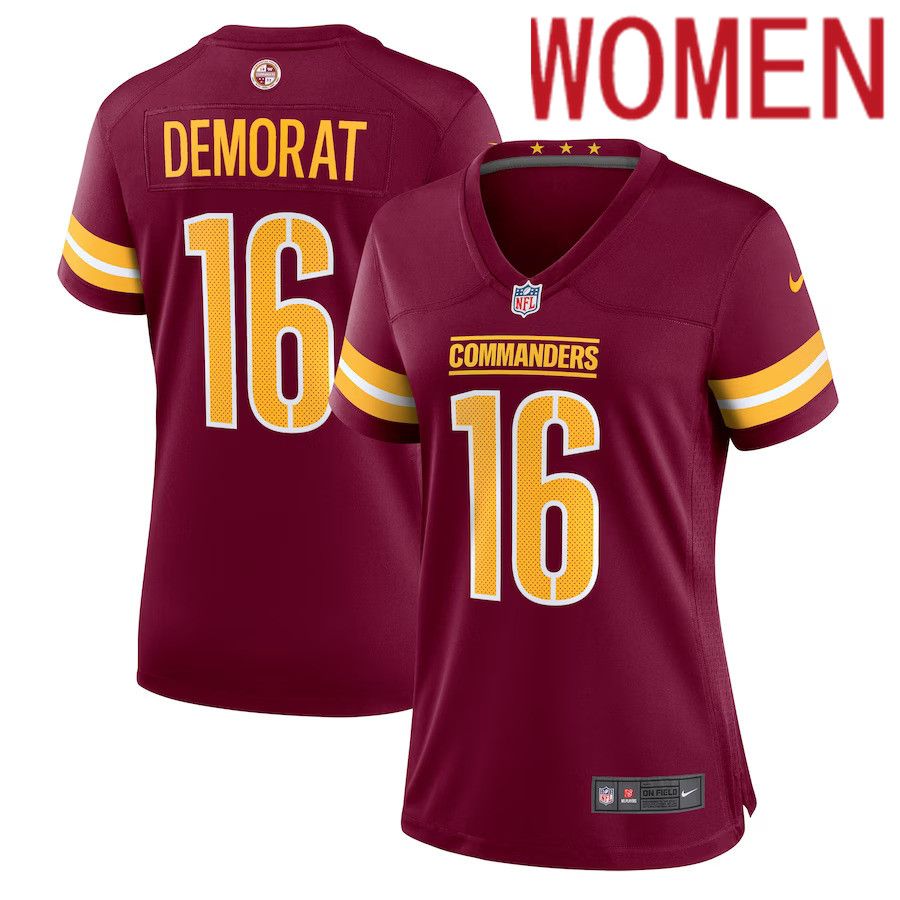 Women Washington Commanders 16 Tim Demorat Nike Burgundy Team Game NFL Jersey